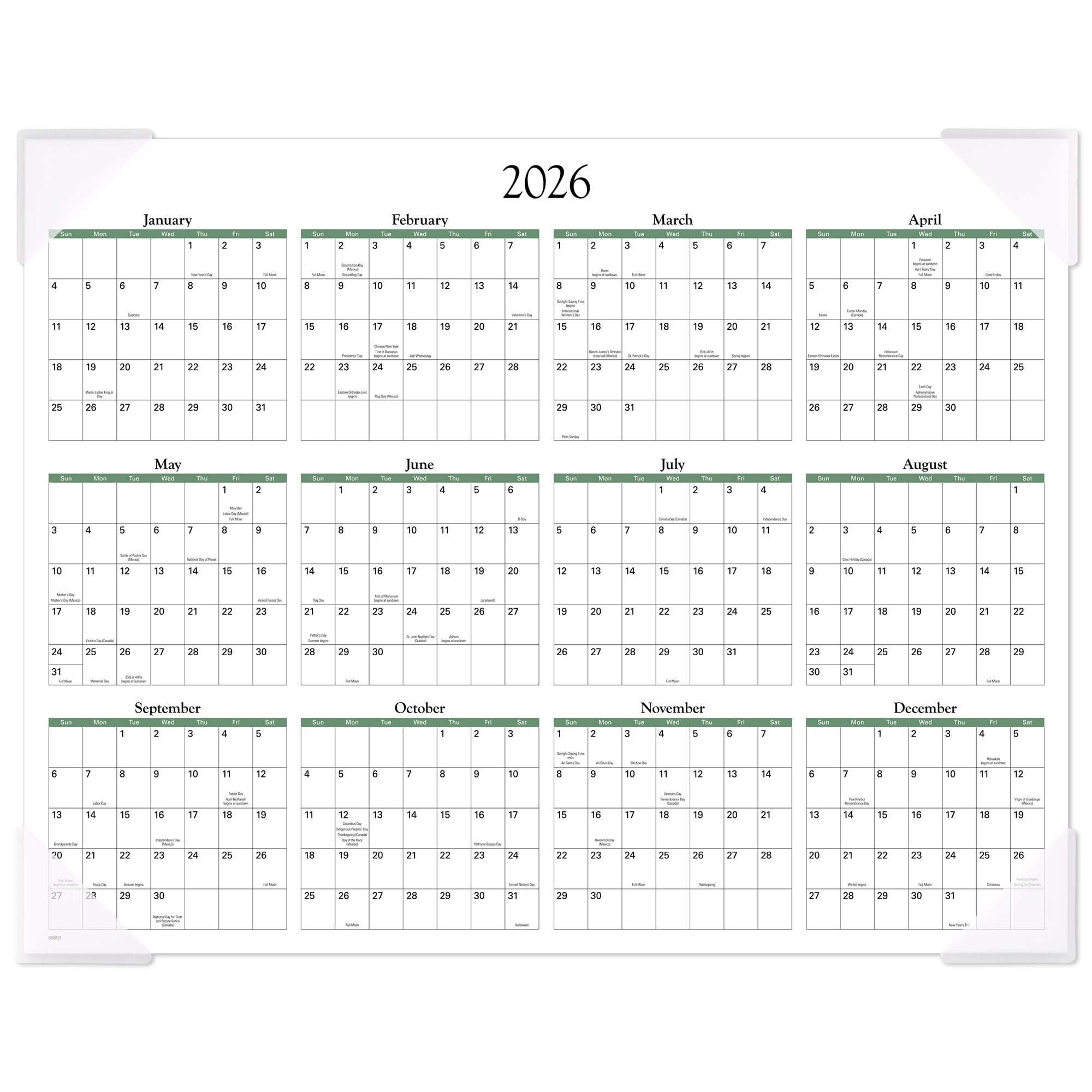AT-A-GLANCE 2026 Panoramic Seascape Monthly Desk Pad Standard 21 34 x 17 - Desk