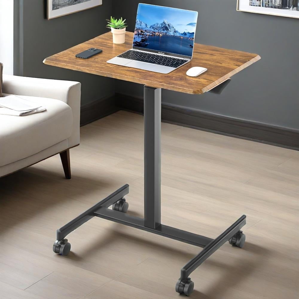 JOINSUN Laptop Stand with Rollable Wheels, Height Adjustable for Study, Office and Classroom, Rust