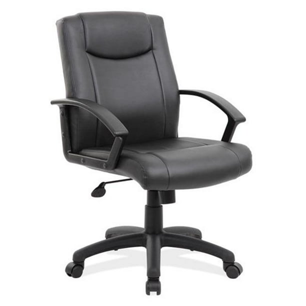 Office Source 1206blk Black Leather Soft Vinyl Mid Back Executive Chair Walmart Com Walmart Com