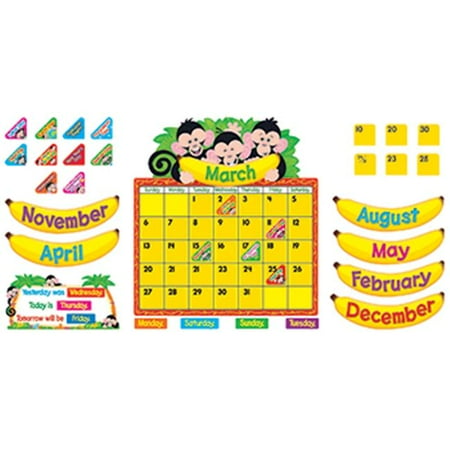 Monkeys Calendar - TREND ENTERPRISES INC. T-8340 MONKEY MISCHIEF CALENDAR BB SET