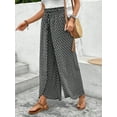 thumbnail image 3 of Floral Pants for Women Slit High Waisted Wide Leg Palazzo Pants Casual Summer Boho Beach Tulip Hem Flowy Wrap Pant, 3 of 4