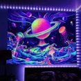 thumbnail image 4 of JM Colorido planeta UV luminoso tapiz decoración del hogar fiesta luminoso tapiz 130x150cm JM, 4 of 5