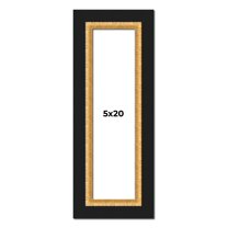 5x20 IN Frame Gold Real Wood Picture Frame Width 2.25 Inches | Interior Frame Depth 0.5 Inches |
