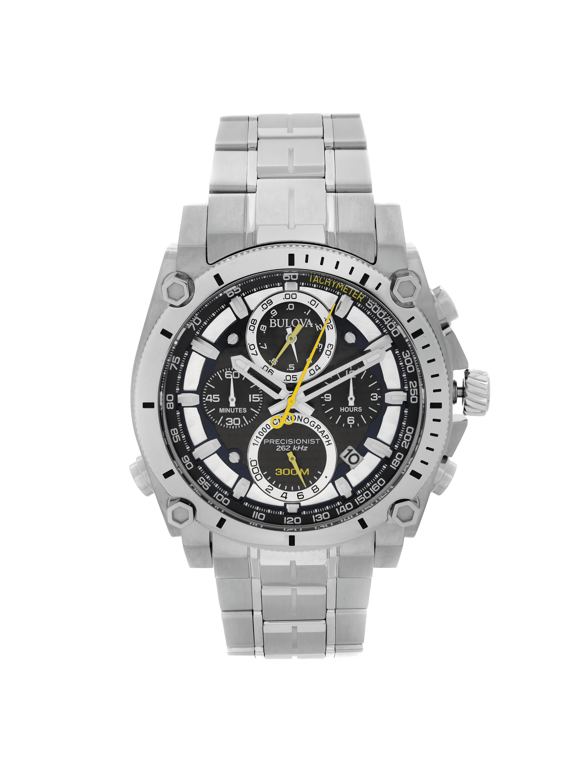 Bulova men's chronograph precisionist stainless steel bracelet watch 47mm 96b175 sale