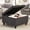 Dark Gray + Linen, variant on Large Square Storage Ottoman with Wooden Legs, Upholstered Button Tufted Coffee Table with Nailhead Trims, Multi-Functional Storage Bench for Living Room,Beige