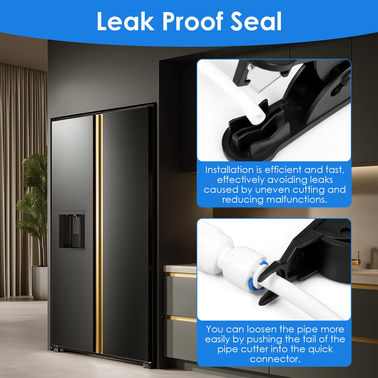 lkoopy Ice Maker Water Line Kit 1/4 Compression Ice Maker Installation, Food Grade Fridge Water Line Kit, 32.8ft 1/4" OD Tubing with Quick Connect for Fridge IceMaker RO Systems Water Filter Faucet