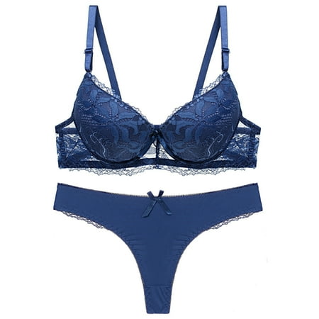 Summer Savings Clearance! Ynynloco Bra and Panty Sets for Women - Seamless Bralettes Lace Lingerie Sexy Comfortable Sports V Neck Bra Thongs