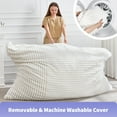 thumbnail image 6 of Hobestluk 3 in 1 Convertible Giant Bean Bag Chair, Machine Washable Cover Beanbag Sofa for Adults, White, 6 of 9