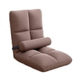 thumbnail image 4 of Silla de suelo con respaldo, sillón reclinable, suave y cómodo para leer, dormitorio, sala de estar acolchada, sillas de juego, sillón tipo sofá Marrón, 4 of 8