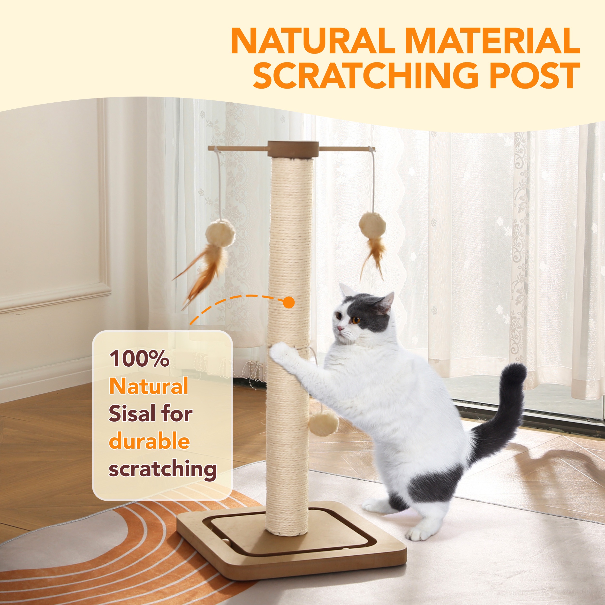 Vibrant Life Cat Scratching Post 25in with Interactive Ball Toys photo 7