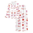 thumbnail image 3 of Kiijoy Little Girls Outfits Hearts Print Long Sleeve Shirt Pants Sleepwear, Sizes 6-7, 3 of 3