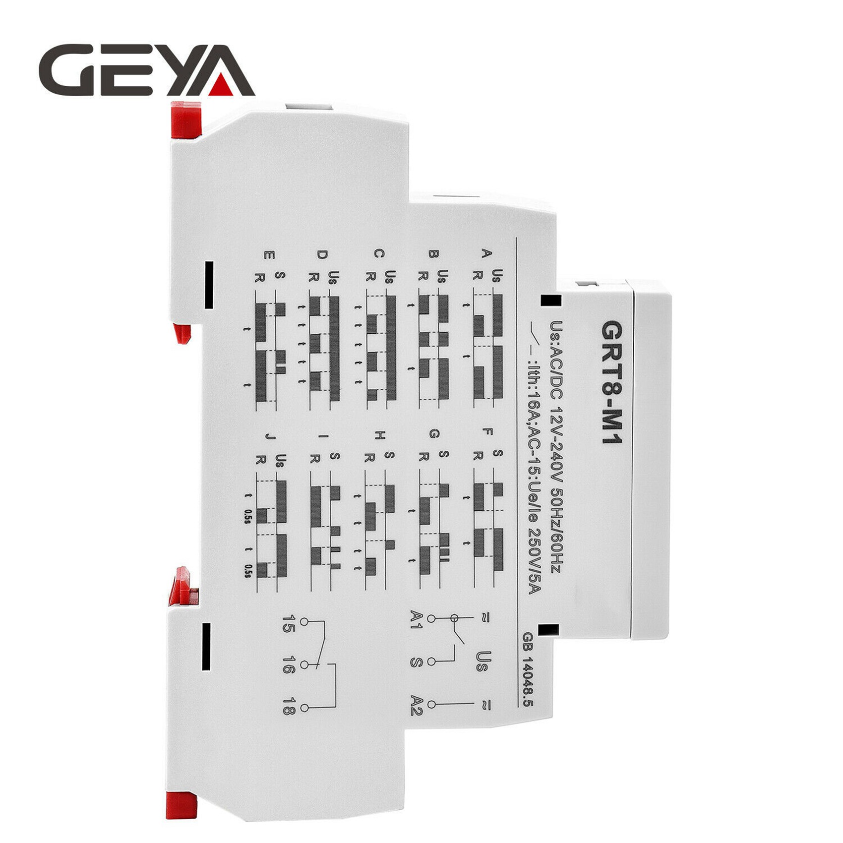 2X GRT8-M1 Delay Relay 16A AC/DC12V-240V Multifunction Din Rail Automatic Timer Relay