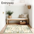 thumbnail image 3 of ODIKA 4'x6' Machine Washable Non-Slip Area Rug, Varsity Team Bathroom Package Displaying Athletic Field High Traffic Rug, Beige, 673924, 3 of 7