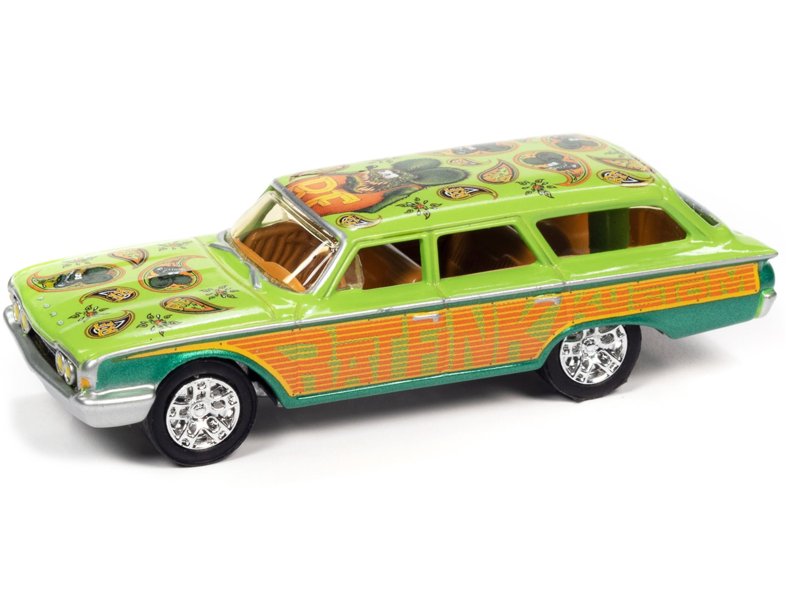 1960 60 FORD COUNTRY SQUIRE STATION WAGON RAT FINK 1:64 SCALE DIECAST MODEL CAR