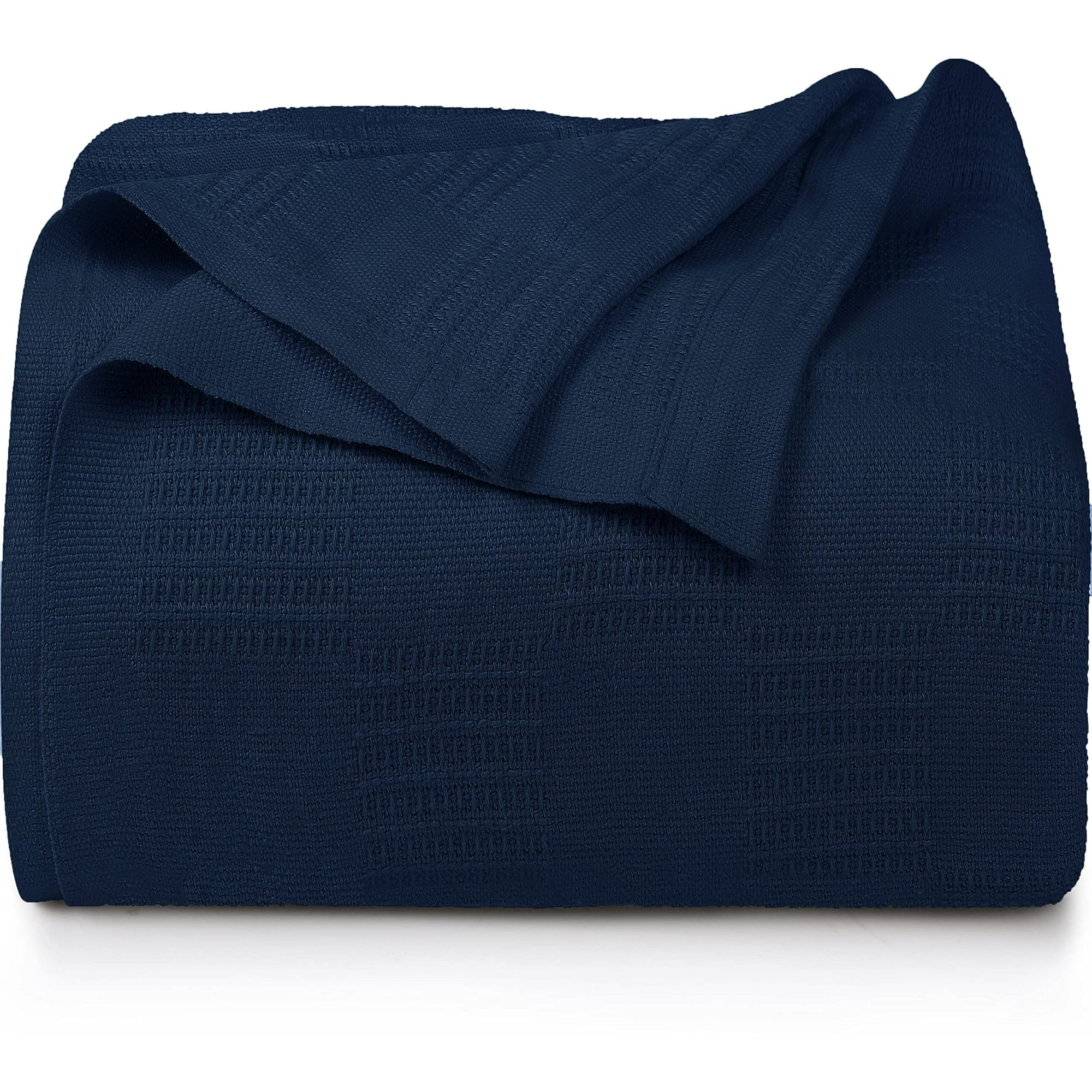 Utopia Bedding 100 Cotton Blanket King Size 90x108 Inches 350GSM Lightweight Thermal Blanket Soft Breathable Blanket for All Seasons Navy Walmart