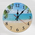 thumbnail image 4 of Tropical Beach Palm Tree Wall Clock, 12 Inch Silent Non-Ticking Summer Ocean Decorative Clock for Living Room, Bedroom, Beach House, 4 of 8