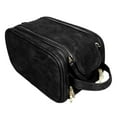 thumbnail image 2 of Bolsa de maquillaje Bolsa de cosméticos Bolsillos de malla Bolsa organizadora de maquillaje Bolsa de artículos de tocador de cuero PU para base Lápiz Negro Yinane Bolsas de aseo, 2 of 8