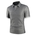 thumbnail image 1 of Polo de hombre Camisa de hombre Camisa de polo de manga corta Polo de color de contraste Ropa nueva Ropa de calle de verano Moda casual Hombres Tops gris oscuro gris claro Asia L 60-70 KG, 1 of 3