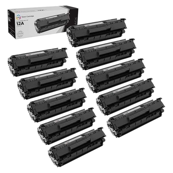 12A Toner Cartridge Replacement (10-Pack) for HP LaserJet 1020/1022/3015 - Q2612A Compatible Black Toner