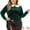 Green, variant on Unique Bargains Women's Plus Size Long Sleeve Peter Pan Collar Vintage Velvet Tops 2X Green