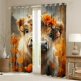 thumbnail image 2 of Manfei Highland Bull Black Out Curtains for Boys Girls, Orange Flower Curtains Pack of 2 (42x63 Each), Western Cowboy Cowgirl Bedroom Curtains, Luxurious Home Decor, 2 of 6