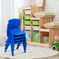 thumbnail image 3 of Gymax 4-pack Kids Plastic Stackable Classroom Chairs Indoor/Outdoor Kindergarten Blue, 3 of 10