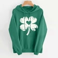thumbnail image 3 of Craaazy Women's Loose St Patricks Day Irish Shamrock Prints Long Sleeve Drawstring Pockets Hooded Sweatshirts Gifts, 3 of 5