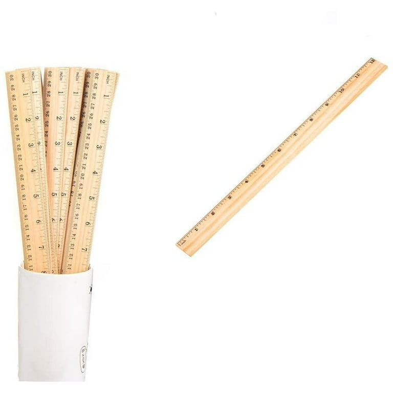 SZLFSX 60 Pack Wooden Ruler 12 inch Rulers Bulk Wood Measuring Ruler Office Ruler 2 Scale