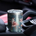 thumbnail image 4 of 30oz Dark Blue Christmas Santa Pattern Tumblers Stainless Steel Tumbler with Lid and Straw,Vacuum Insulated Double Wall Travel Tumbler Cups Mug with Cleaning Brush for Coffee,Tea, 4 of 7