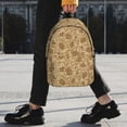 thumbnail image 2 of Easygdp Brown Flowers Mochila Ligera de 15 Pulgadas para Estudiantes, Mochila Cómoda para la Escuela y Viajes, Correas Ajustables, 2 of 6