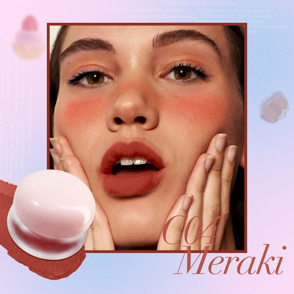 JLFNYA BLush for Cheeks,Jelly Lip Paste Matte Mist Velvet Lip Gloss Lip Gloss Easy-to-color Blush Cream