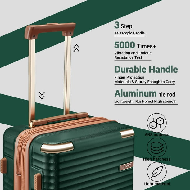 Joyway 3-Piece Carry-On Luggage Set with Swivel TSA Lock and