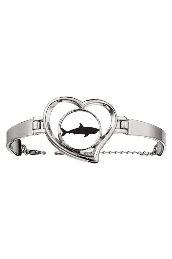 Blue Ocean Shark Fierce Fish Bracelet Heart Jewelry Wire Bangle