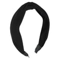 thumbnail image 1 of Satén Anudado Diadema, Pelo Diadema para Mujeres, Negro, 1.2 Pulgadas Ancho, 1 of 7