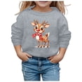thumbnail image 1 of MIASHUI Sweatshirts de Noël pour Enfants Pull Imprimé Décontracté à Manches Longues, Gris, 4-5 Ans, 1 of 4