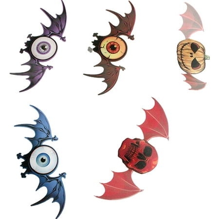 

VEAREAR 5Pcs Bat Lamp Night Light Self-adhesive Waterproof Detachable 3D Effect Horror Bat Lamp Scary Party Supplies