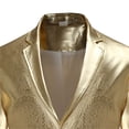 thumbnail image 4 of Vedolay Mens Suit Jackets Mens Casual Puff Sleeve Single Button Open Front Lapel Office Blazer Jackets,Gold L, 4 of 5