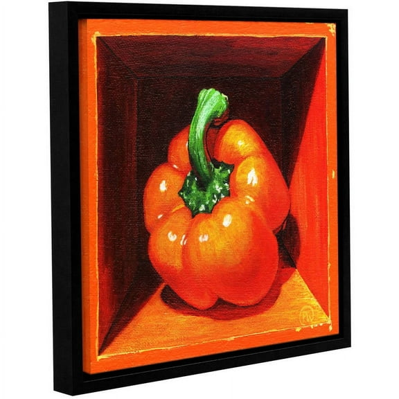 ArtWall Paige Wallis "Orange Bell" Gallery-wrapped Floater-framed Canvas