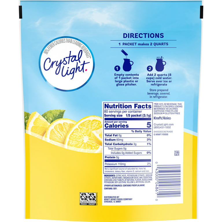 Crystal Light Lemonade - 16 count, 8.6 oz pouch
