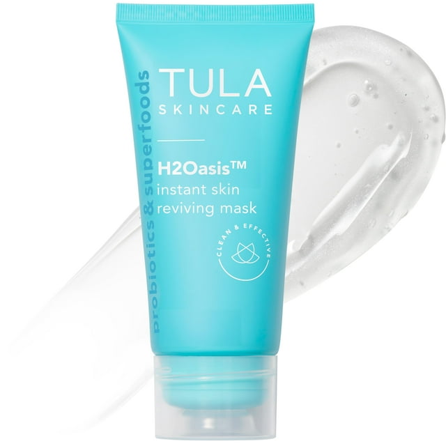 Tula Skin Care H2Oasis Mascarilla revitalizante instantánea para la piel: mascarilla hidratante que rellena y energiza la piel cansada y deshidratada. Contiene planta de resurrección y lima del desier