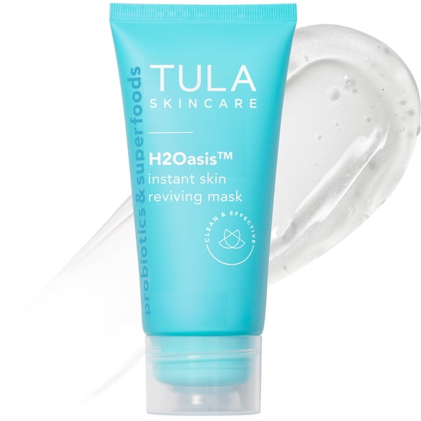 Tula Skin Care H2Oasis Mascarilla revitalizante instantánea para la piel: mascarilla hidratante que rellena y energiza la piel cansada y deshidratada. Contiene planta de resurrección y lima del desier