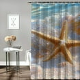 thumbnail image 2 of Patifu Starfish Sea Life Beach Shower Curtain 100% Polyester with Hooks 69"x72, 2 of 7