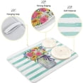 thumbnail image 4 of SKYSONIC Striped Spring Daisy Dish Drying Mat for Kitchen Counter Microfiber Absorbent Reversible Drying Pad Fast Dry Kitchen Accessories 16x18in, 4 of 6