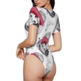 thumbnail image 3 of The Xecao Cute Poodle Dog Women's Crew Neck Body Suit, a short-sleeved bodysuit and basic swimsuit, both comfort and style for dating and daily life, 3 of 9