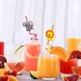 thumbnail image 5 of Reusable Spiral Straws 8PCS Cartoon Animal Drinking Straws with Fun Twisty/Design for Kids Party Cups, Cute Curly Straws for Birthday Favors, Daily Drinks and Family Gatherings A, 5 of 7