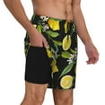 thumbnail image 3 of Daiia Lemon Fruits Flowers Leaves Mens Swim Trunks Swim Shorts Quick Dry Swim Shorts with Mesh Lining Pockets-Medium, 3 of 9