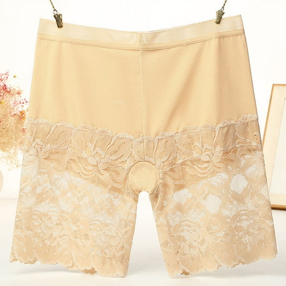 LWITHSZG Womens Boxer Briefs High Waisted Breathable Shapewear Soft Stretch Seamless Underwear Trendy Lace Shorts for Under Dresses L-XXL