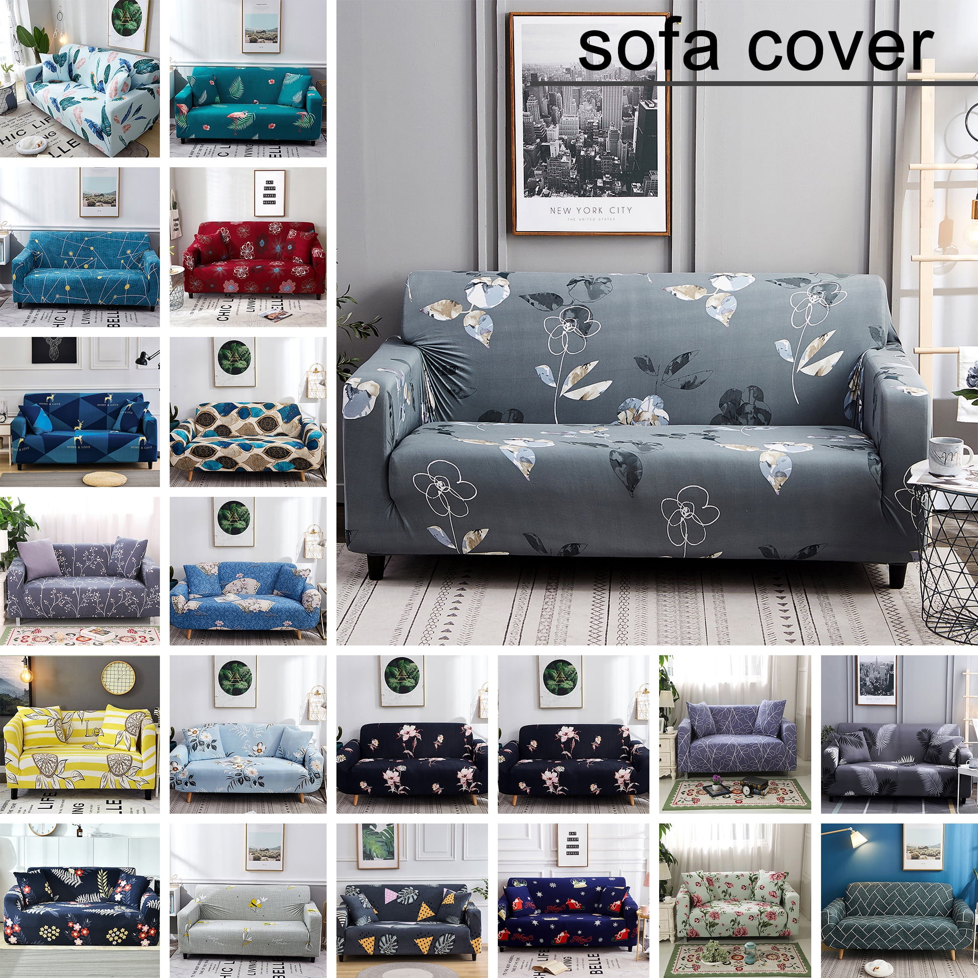 Floral Sofa Covers Lounge Couch Recliner Stretch Slipcover Protector 1-4 Seater 
