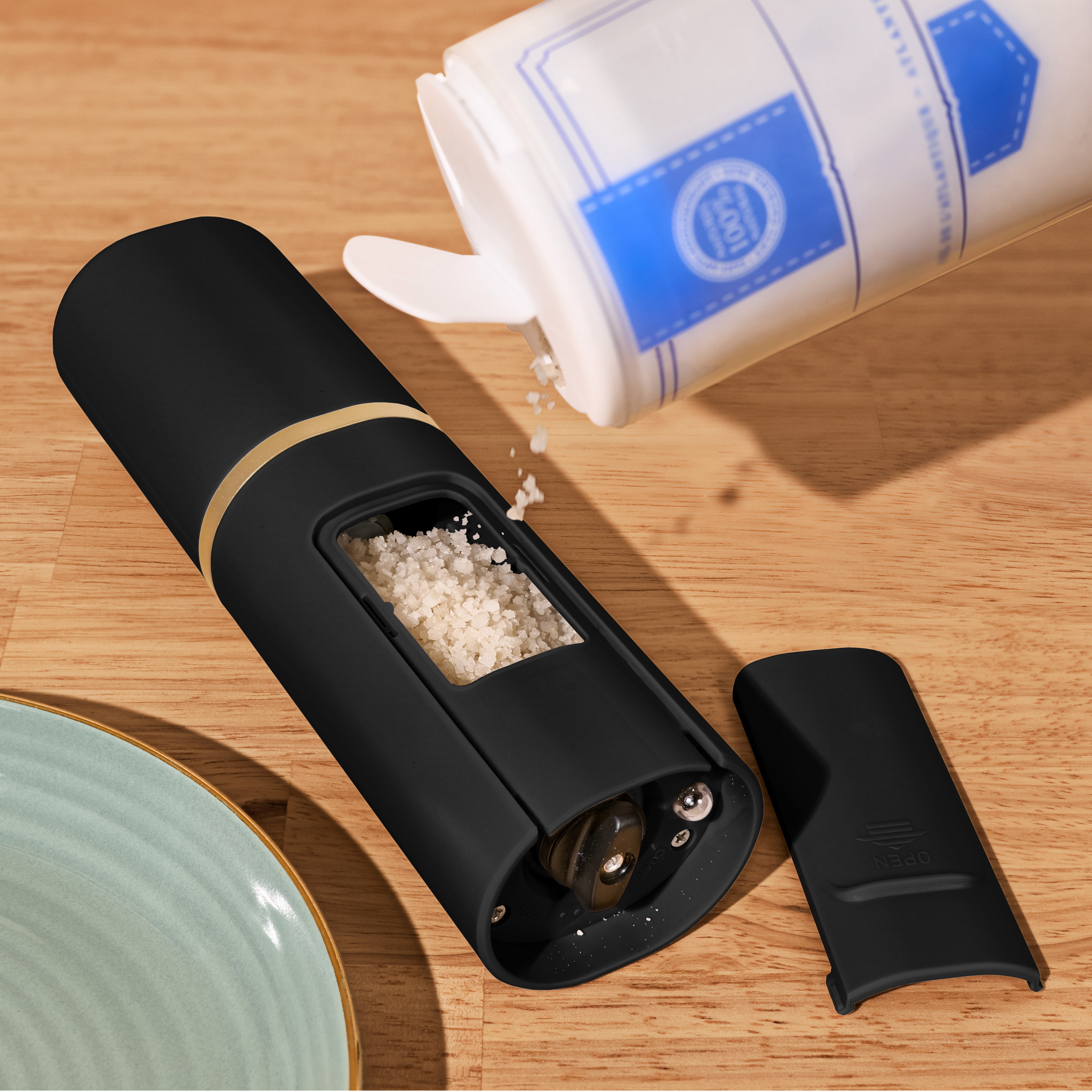 Beautiful Rechargeable Electric Salt or Pepper Grinder, Black Sesame by Drew Barrymore