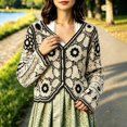 thumbnail image 3 of Cardigan Sweaters for Women Long Sleeve Lightweight Open Front Hollow out Floral Crochet Knit Cardigans Fall Clothes, 3 of 5